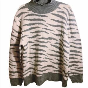 La Vie Rebecca Taylor Animal Print Wool Alpaca Blend Sweater NWT